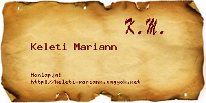 Keleti Mariann névjegykártya